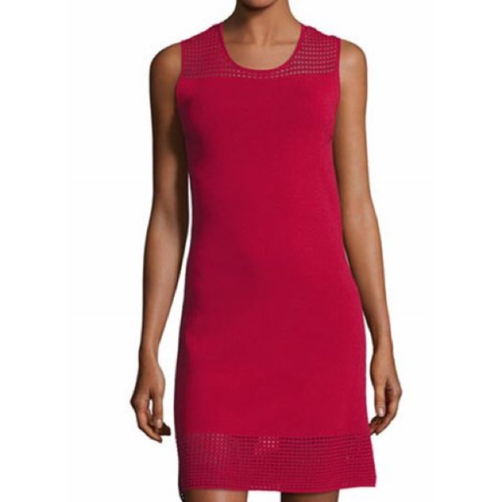 Max Studio Deep Red Knit Sheath Dress Sleeveless
